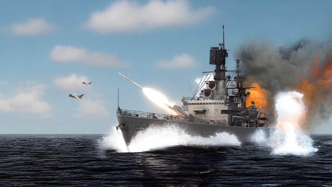 Sea Power : Naval Combat in the Missile Age background